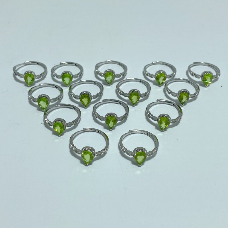 Peridot Cut Faceted Ring Waterdrop Shape Wholesale - Wholesale Crystals
