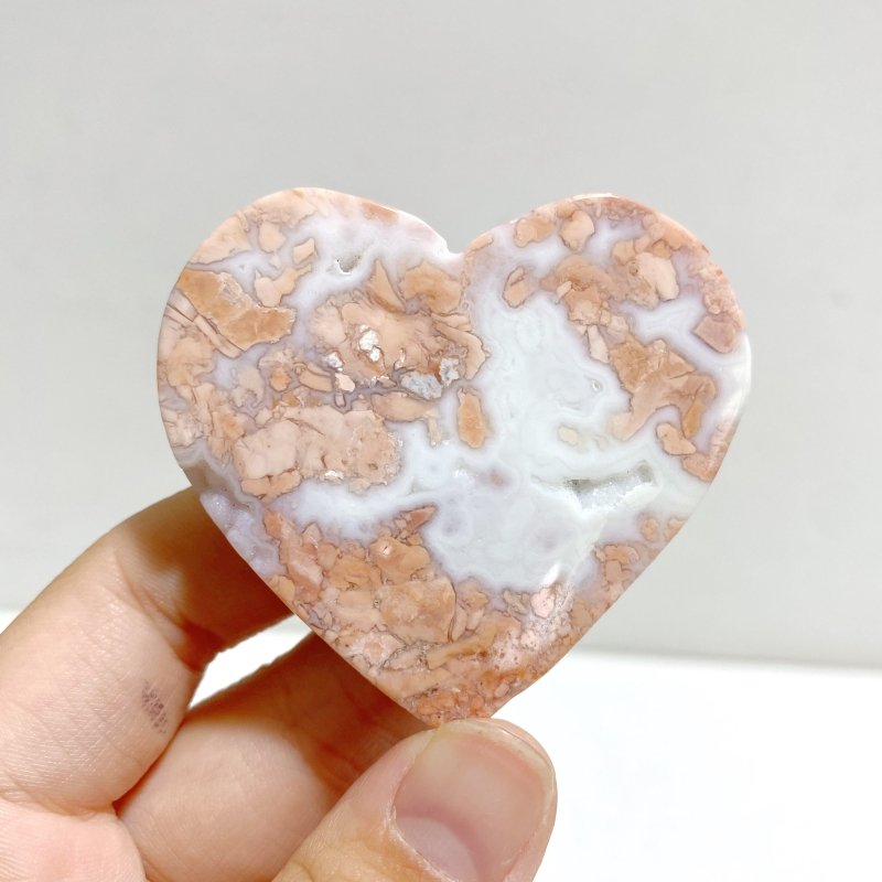 Pink Agate Heart Wing Carving With Stand -Wholesale Crystals
