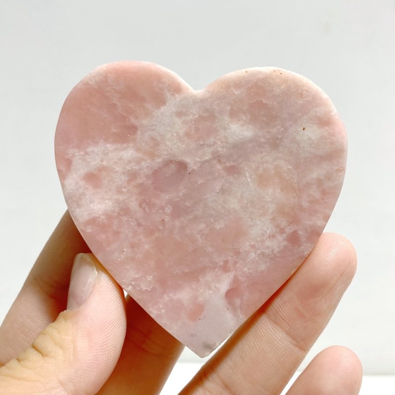 Pink Opal Heart Wing Carving With Stand -Wholesale Crystals
