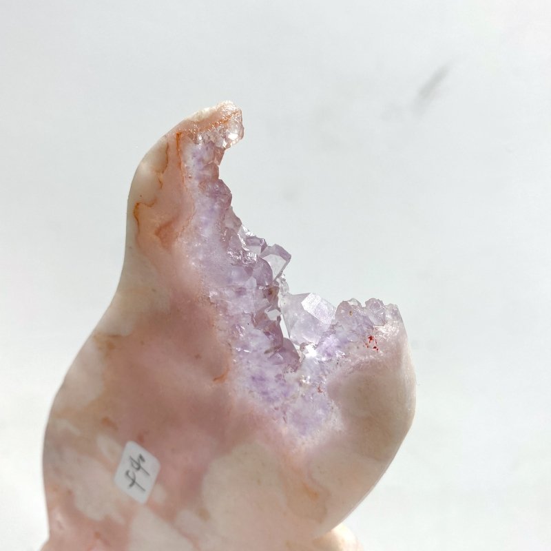 Pink Sakura Agate Mixed Amethyst Butterfly Wing Carving With Stand - Wholesale Crystals