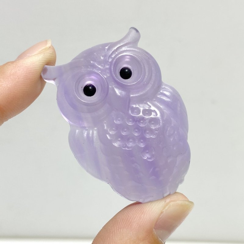 Purple Fluorite Crystal Owl Carving Wholesale -Wholesale Crystals