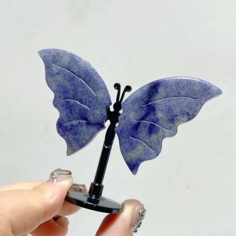 Small Blue Aventurine Butterfly Carving With Stand Wholesale -Wholesale Crystals