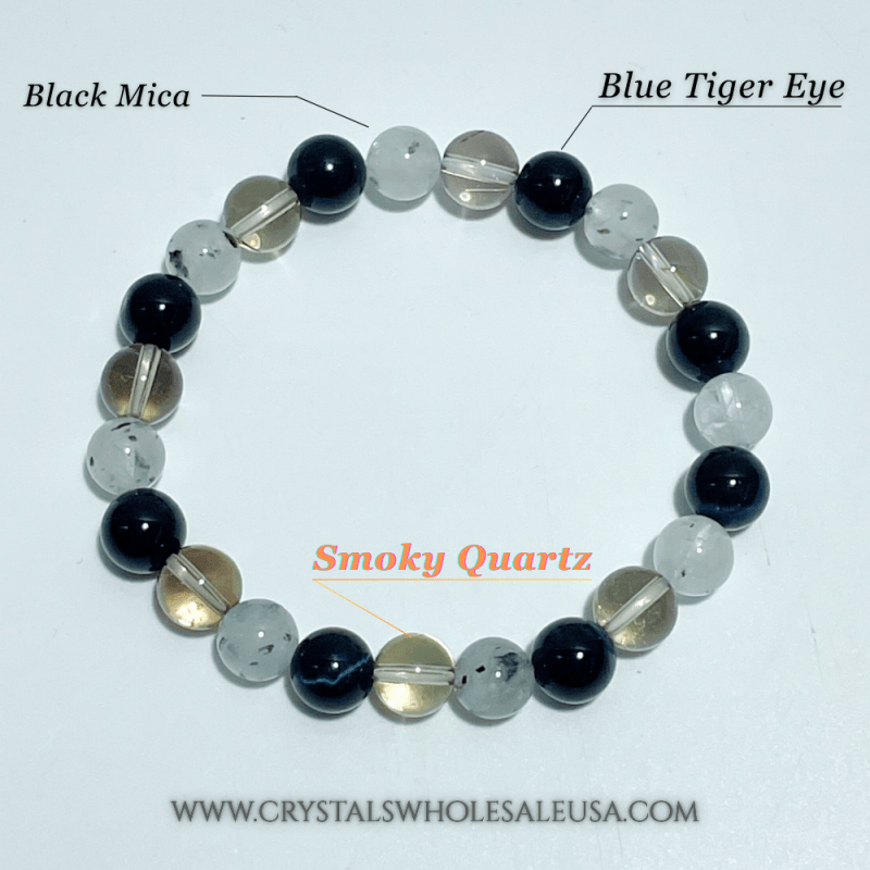 Smoky Quartz Blue Tiger Eye DIY Bracelet Wholesale Original Design - Wholesale Crystals