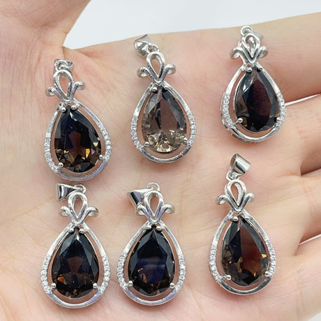 Smoky Quartz Teardrop Cut Faceted Pendant Wholesale - Wholesale Crystals