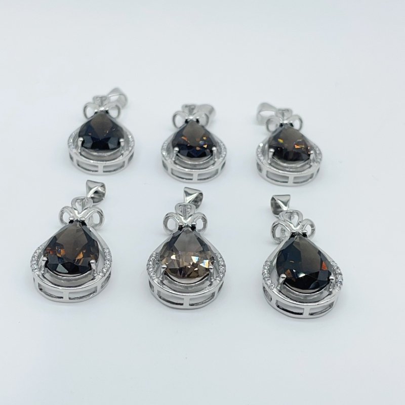Smoky Quartz Teardrop Cut Faceted Pendant Wholesale - Wholesale Crystals