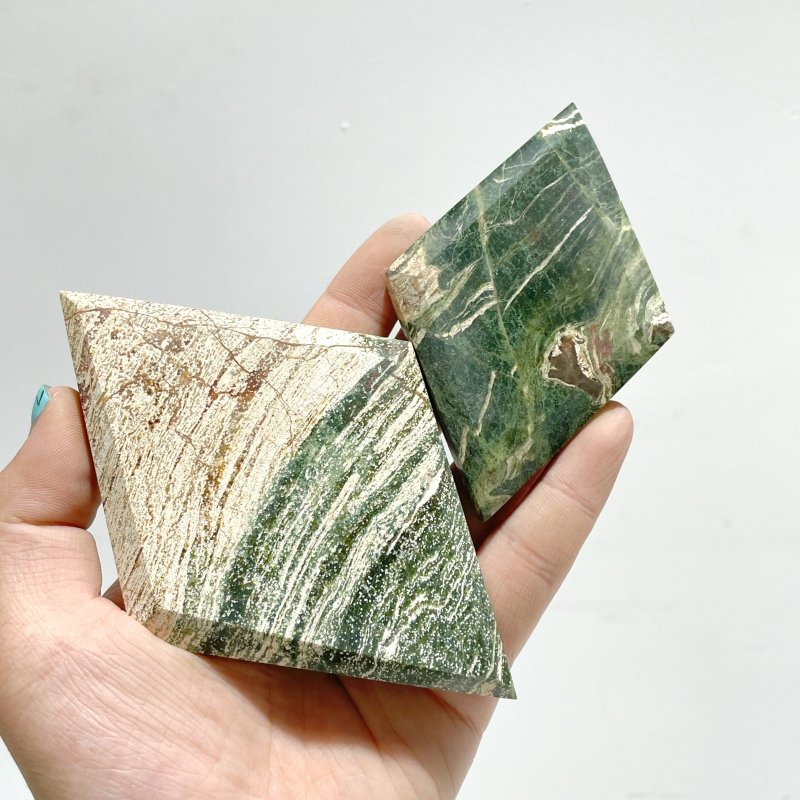 Stripe Ocean Jasper Rhombus Shaped Carving Wholesale - Wholesale Crystals