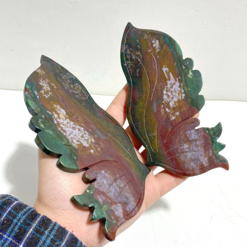 Symmetry Butterfly Wing With Stand Ocean Jasper - Wholesale Crystals