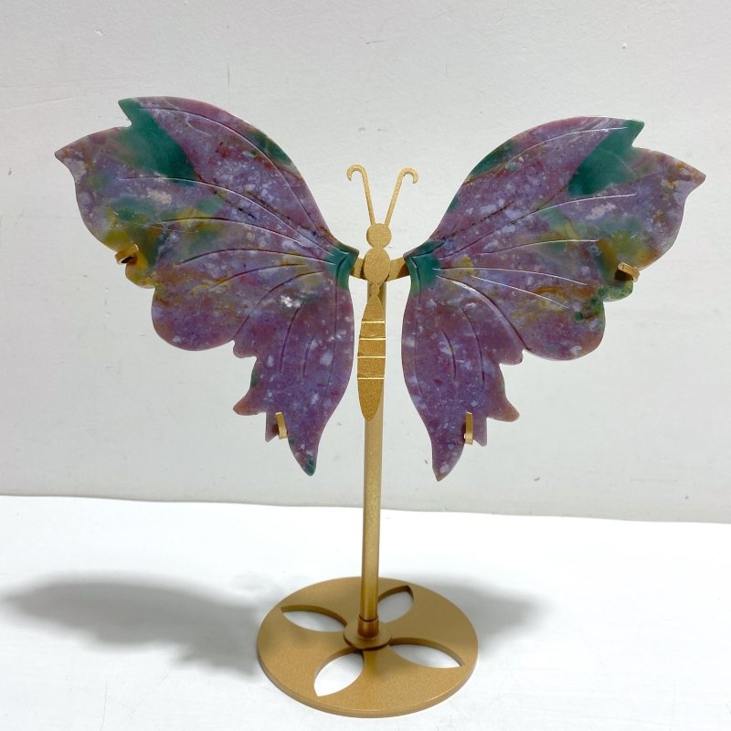 Symmetry Butterfly Wing With Stand Ocean Jasper - Wholesale Crystals