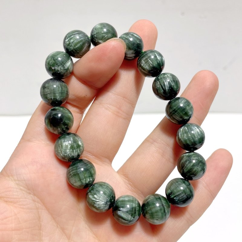 Unique 12mm Seraphinite Bracelet - Wholesale Crystals