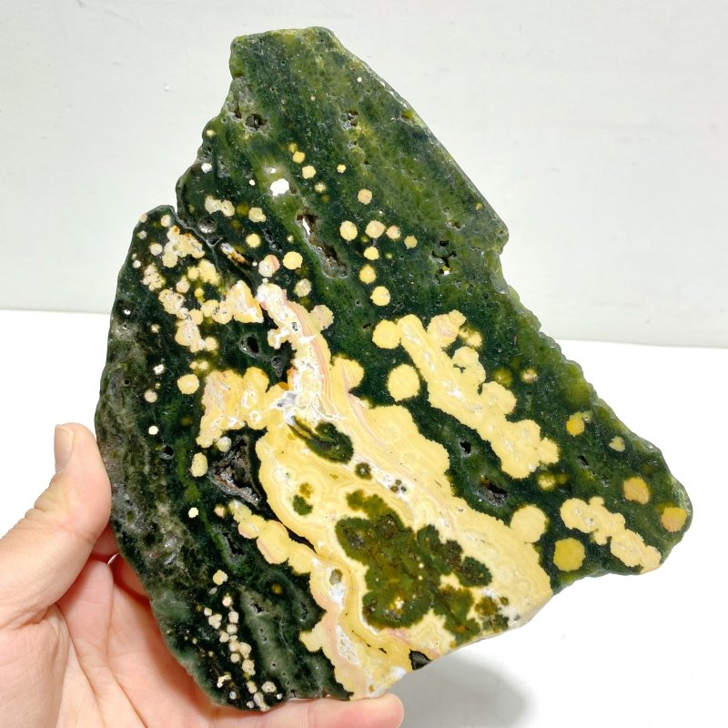 Unique 8th Vein Ocean Jasper Slab With Stand 7 - Wholesale Crystals