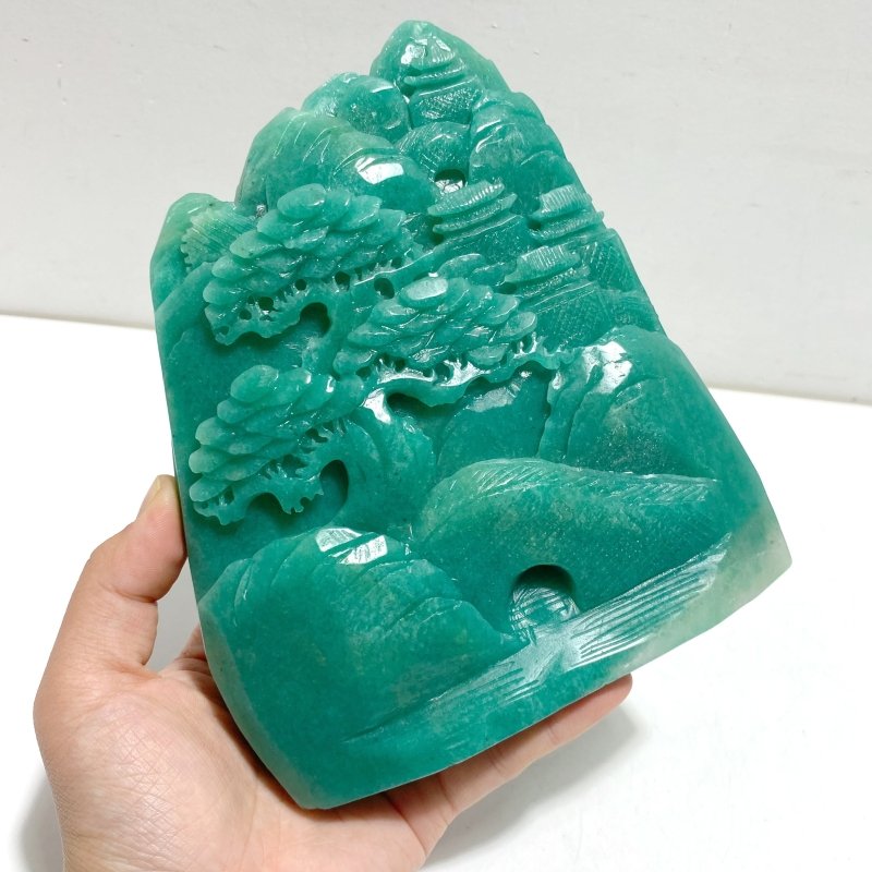 Unique Amazonite Landscape Pavilion Carving 8 - Wholesale Crystals