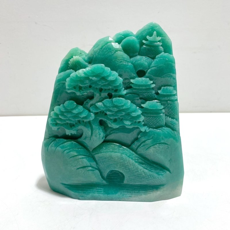 Unique Amazonite Landscape Pavilion Carving 8 - Wholesale Crystals