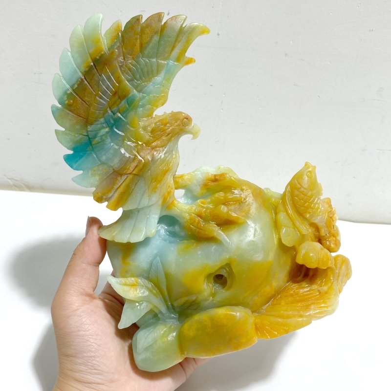 Unique Caribbean Calcite Eagle Carving -Wholesale Crystals