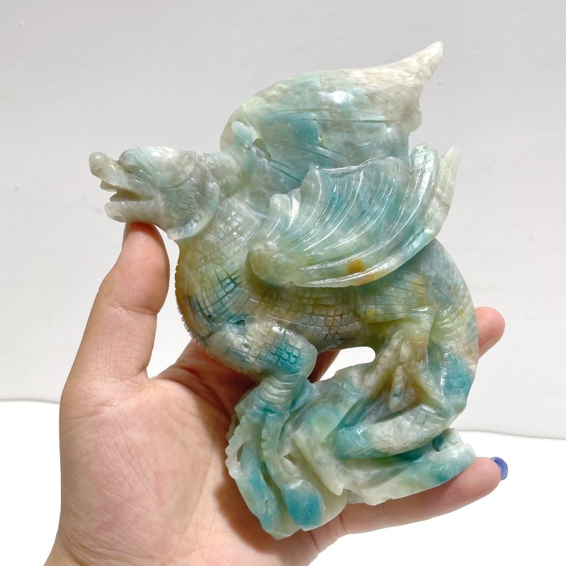 Unique Caribbean Calcite Flying Dragon Carving - Wholesale Crystals