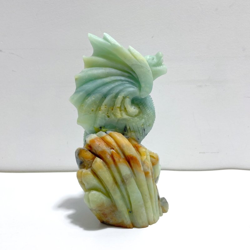Unique Caribbean Calcite Flying Dragon Castle Carving - Wholesale Crystals