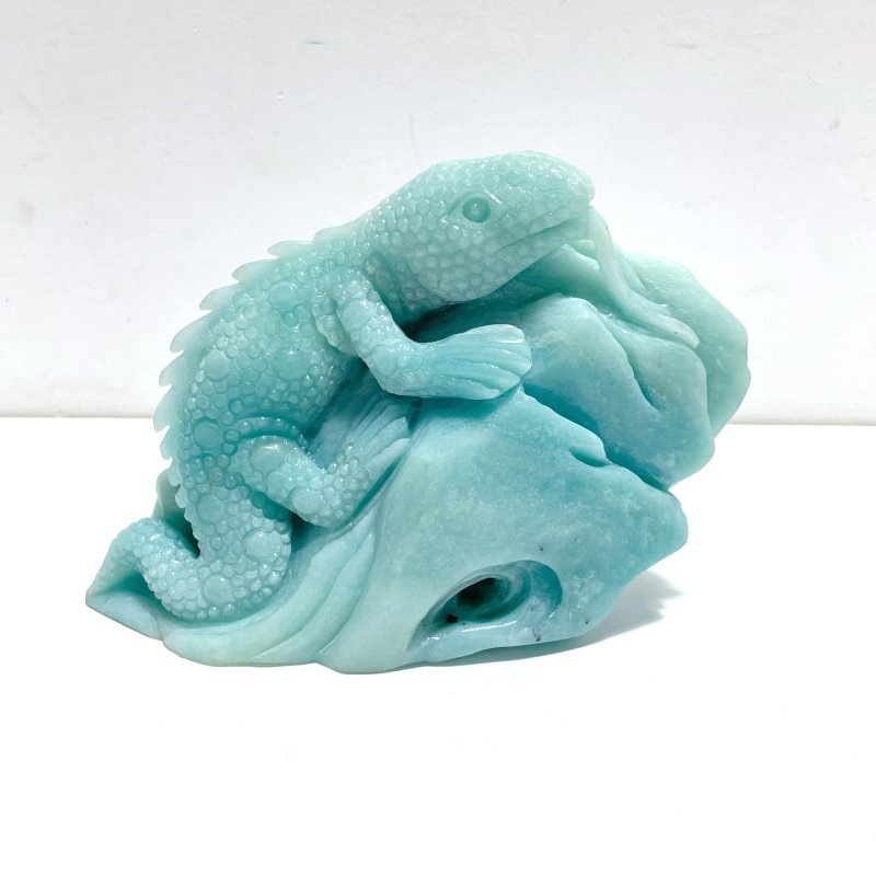 Unique Caribbean Calcite Lizard Carving - Wholesale Crystals