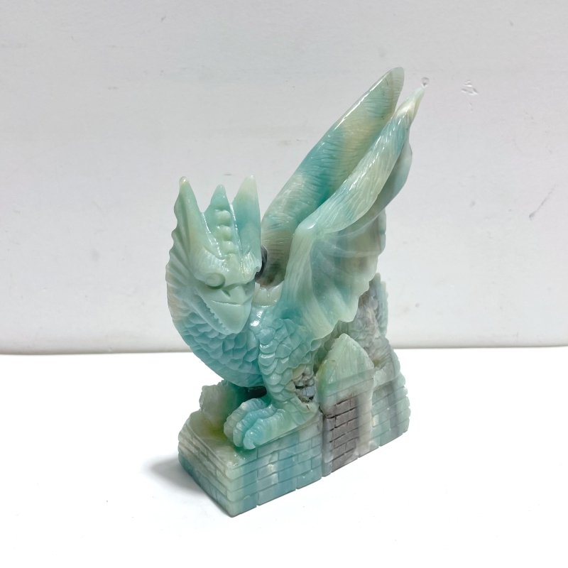 Unique Caribbean Calcite Mixed Pyrite Flying Dragon Castle Carving - Wholesale Crystals