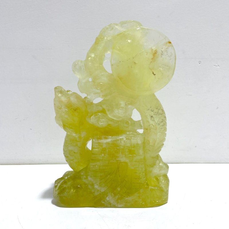 Unique Citrine Dragon Absorbing Water Carving - Wholesale Crystals
