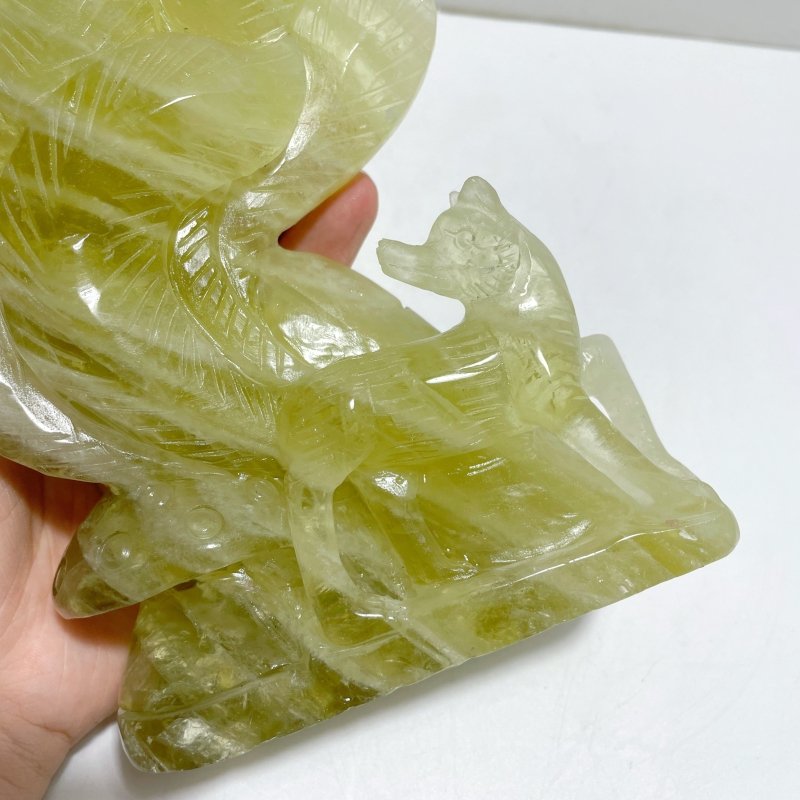 Unique Citrine Nine - tailed Fox Carving - Wholesale Crystals