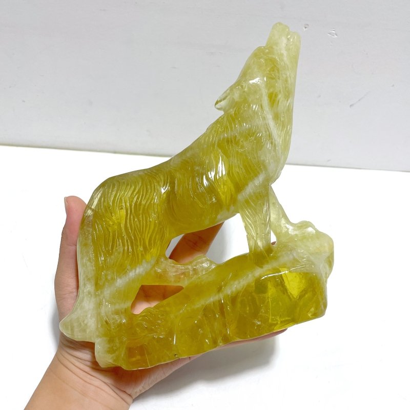 Unique Citrine Wolf Carving - Wholesale Crystals