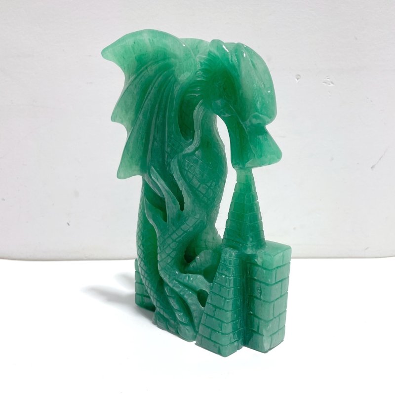 Unique Green Aventurine Flying Dragon Castle Carving 1 - Wholesale Crystals