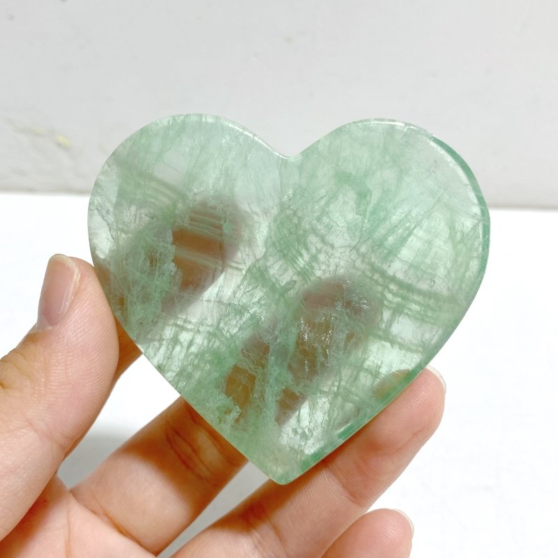 Unique Green Fluorite Heart Wing Carving With Stand -Wholesale Crystals
