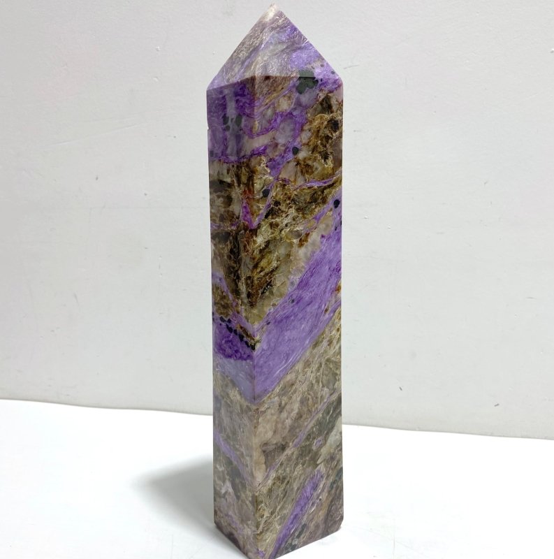 Unique Large Charoite Four - sided Point 2 - Wholesale Crystals