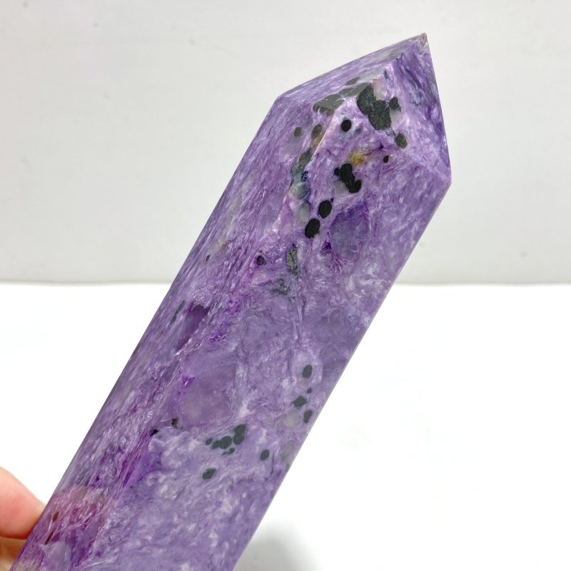 Unique Large Charoite Four - sided Point 3 - Wholesale Crystals