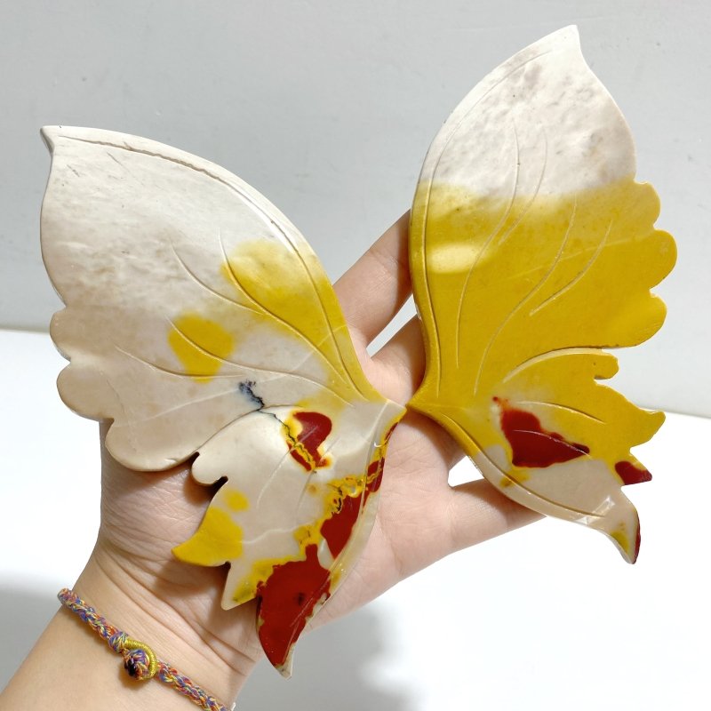 Unique Mookaite Butterfly Wing Carving With Stand -Wholesale Crystals
