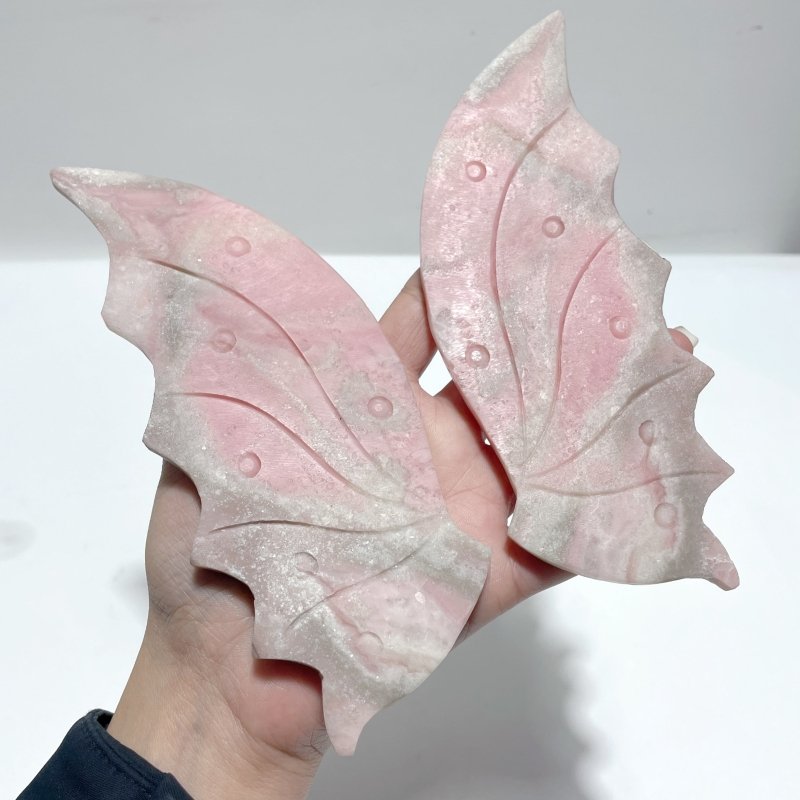 Unique Pink Opal Flying Dragon Wing With Stand - Wholesale Crystals
