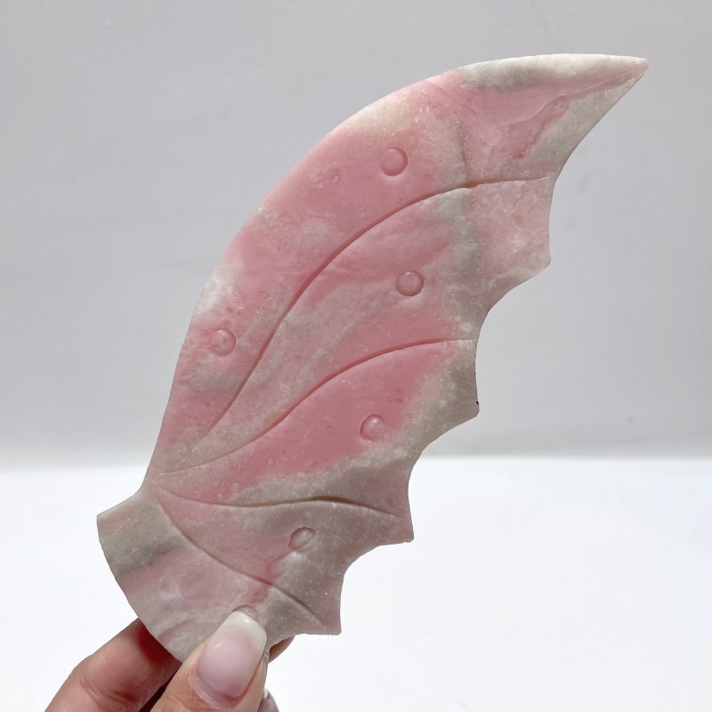 Unique Pink Opal Flying Dragon Wing With Stand - Wholesale Crystals