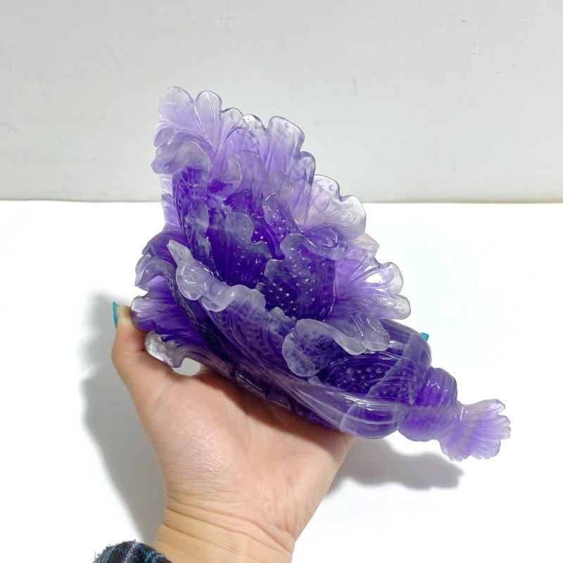 Unique Purple Fluorite Chinese Cabbage Carving 2 - Wholesale Crystals