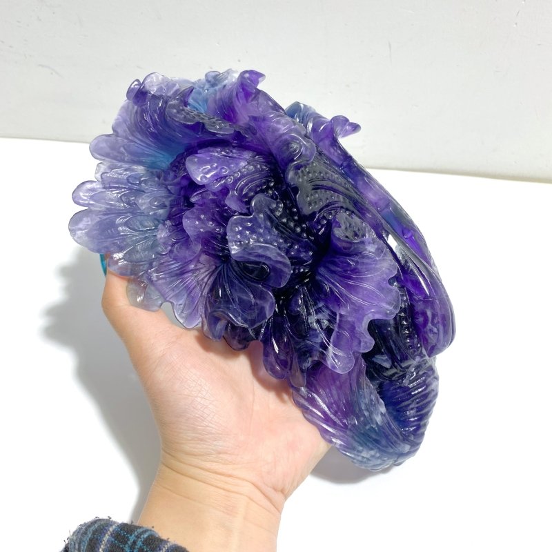 Unique Purple Fluorite Chinese Cabbage Carving 3 - Wholesale Crystals