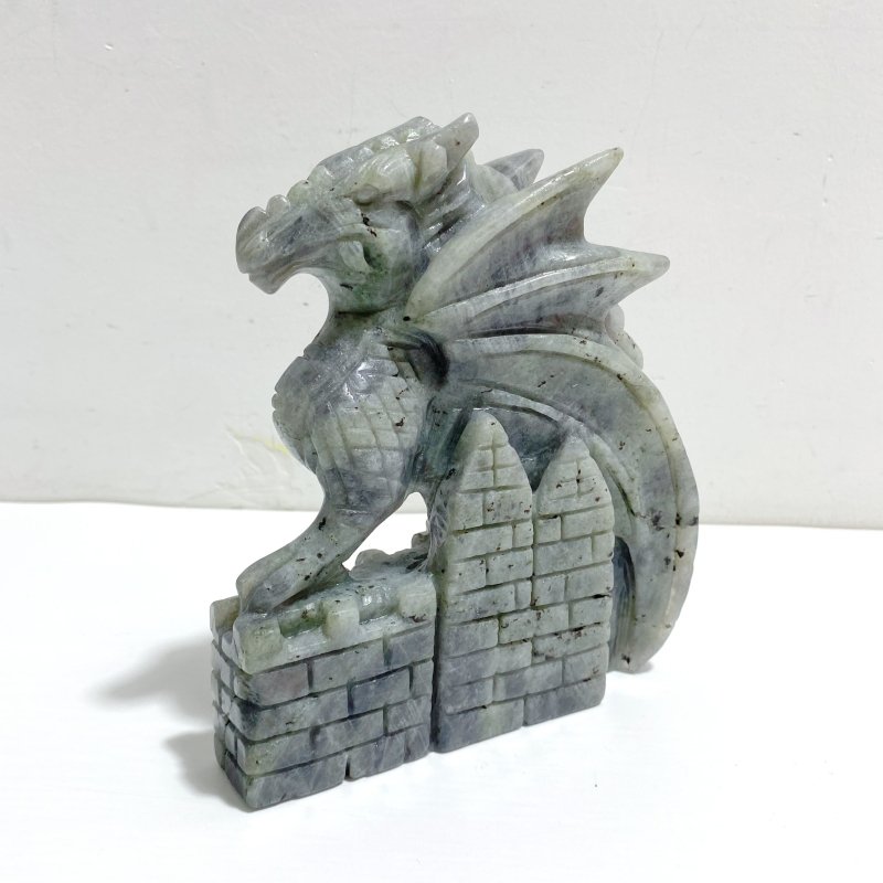 Unique Purple Labradorite Flying Dragon Carving - Wholesale Crystals