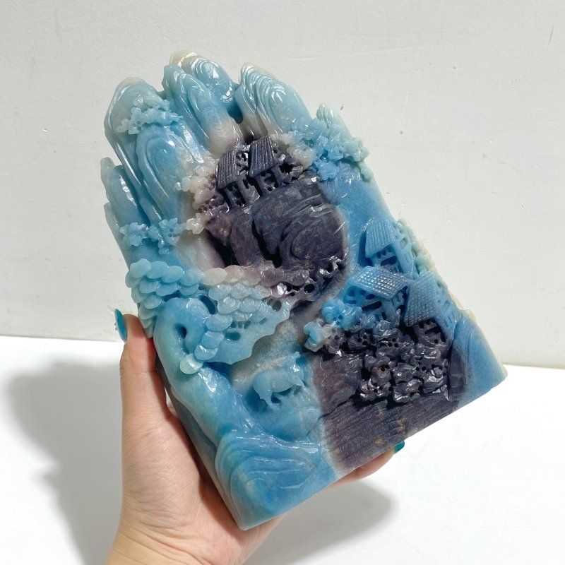 Unique Trolleite Landscape Pavilion Carving - Wholesale Crystals