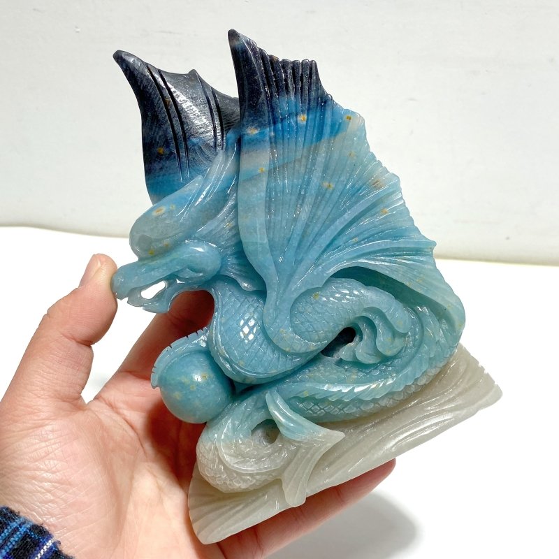 Unique Trolleite Stone Flying Dragon Carving 4 - Wholesale Crystals