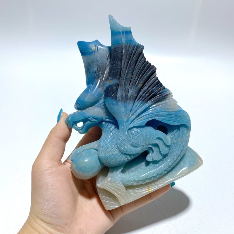 Unique Trolleite Stone Flying Dragon Carving - Wholesale Crystals