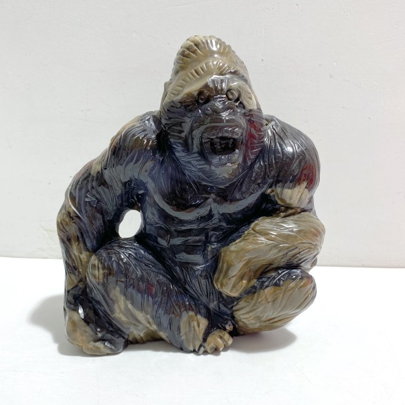 Unique Volcano Agate King Kong Ape Carving 4 -Wholesale Crystals