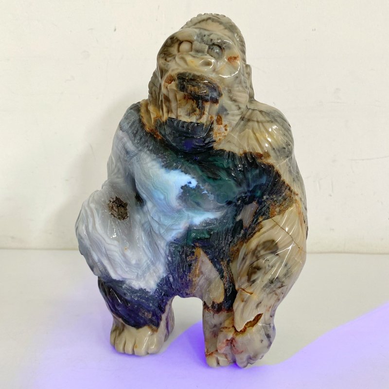 Unique Volcano Agate King Kong Ape Carving 8 -Wholesale Crystals