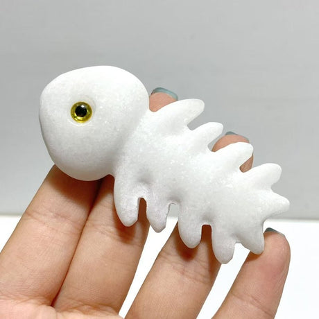 White Marble Fish Bone Carving Wholesale - Wholesale Crystals
