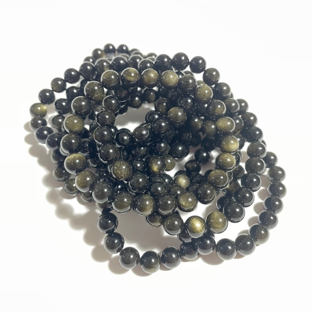 Gold Sheen Obsidian Bracelet Beads