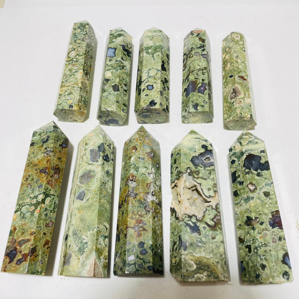 10 Pieces Large Rain Forest Jasper Tower Closeout -Wholesale Crystals