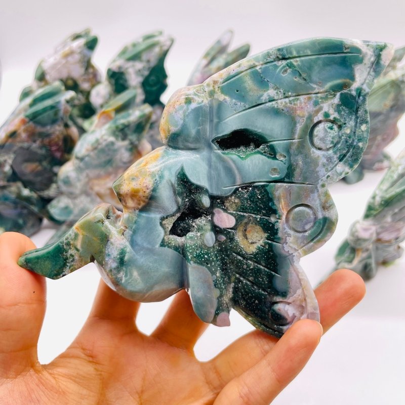 10 Pieces Ocean Jasper Butterfly Fairy Carving -Wholesale Crystals