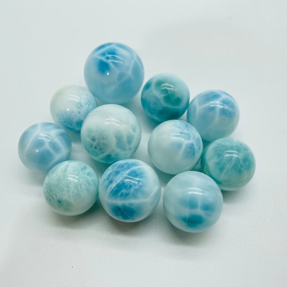 11 Pieces larimar Spheres -Wholesale Crystals