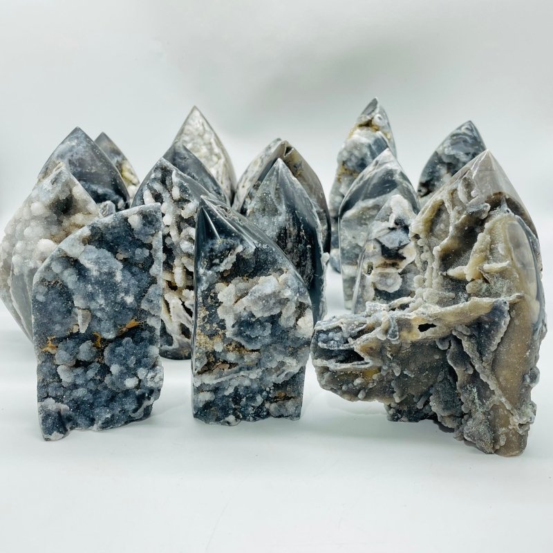 17 Pieces Druzy Sphalerite Ice Cream Shape Carving -Wholesale Crystals