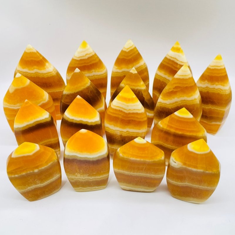 17 Pieces Yellow Calcite Flat Point 5.2kg -Wholesale Crystals