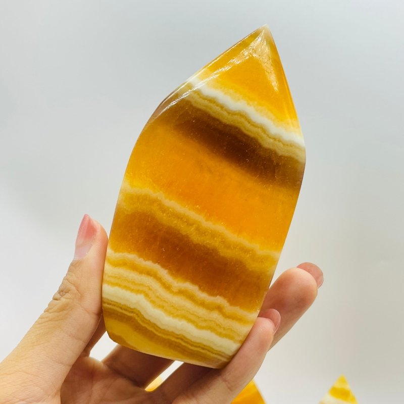 17 Pieces Yellow Calcite Flat Point 5.2kg -Wholesale Crystals