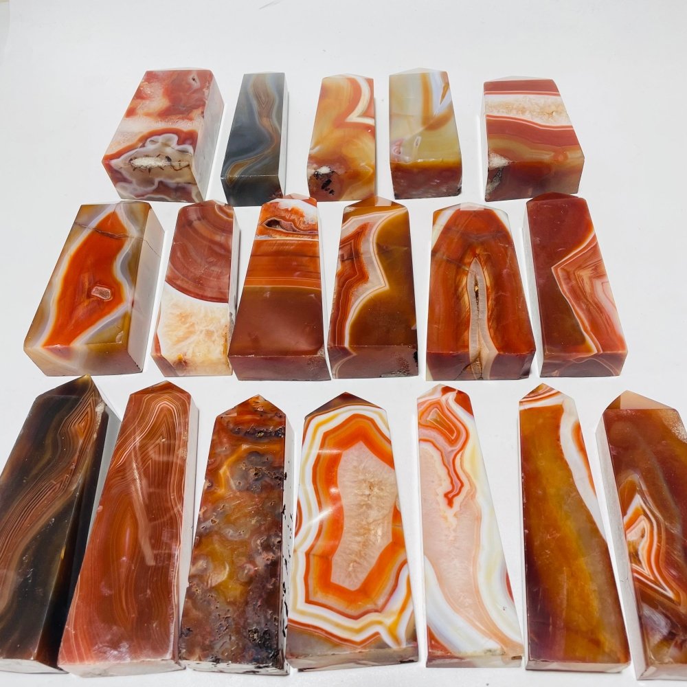 18 Pieces Fat Carnelian Tower Points -Wholesale Crystals