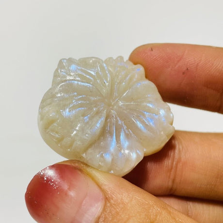 18 Pieces Moonstone Mixed Sunstone Flower Carving -Wholesale Crystals