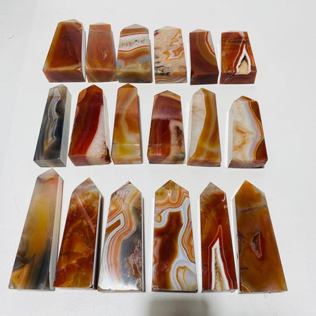 18 Pieces Natural Carnelian Four-Sided Points -Wholesale Crystals